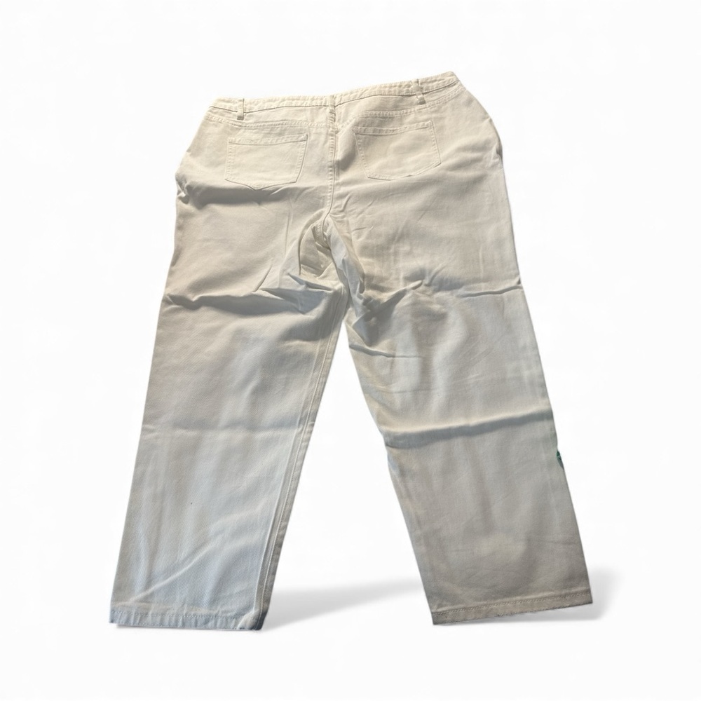 Eloquii Plus Size Distressed White Denim Pants - Picture 3 of 10